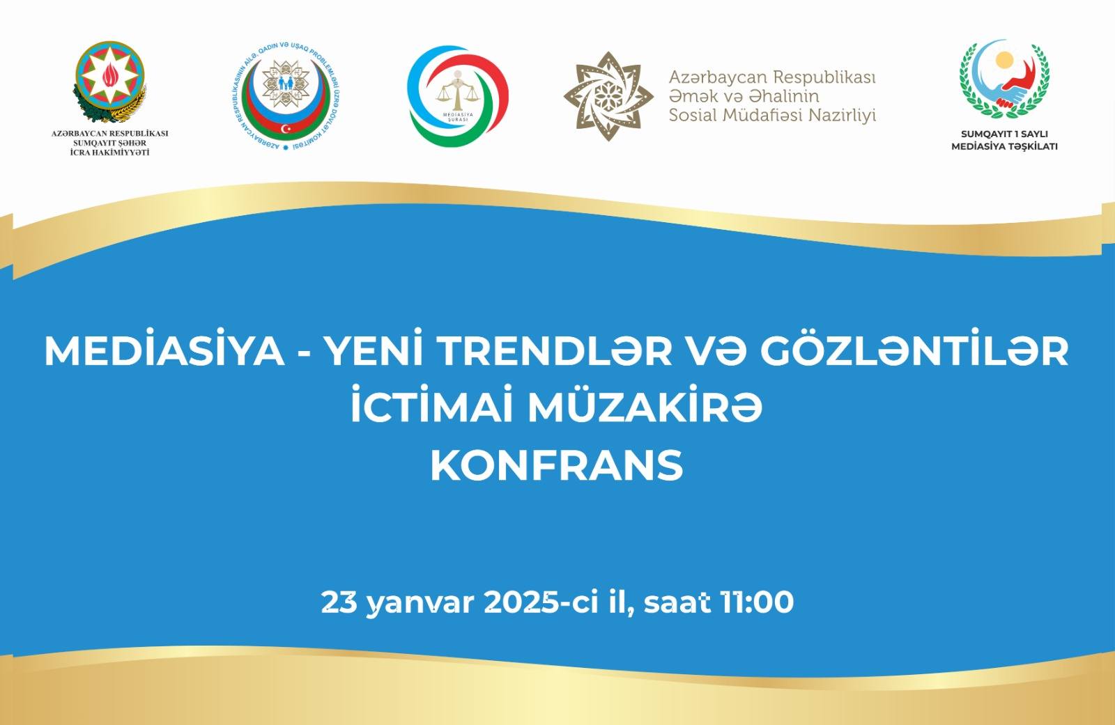Sumqayıt şəhərində “Mediasiya – yeni trendlər və gözləntilər” mövzusunda konfrans – ictimai müzakirə keçirildi
